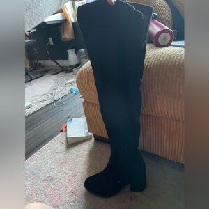 Black Thigh High Boots